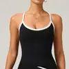 Colete Cruzado Color-Blocking com Toque Nude para Mulheres, À Prova de Choque, Secagem Rápida, Respirável, Lindo Design nas Costas, Roupa para Corrida Fitness, Regata Esportiva para Yoga