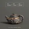 Tetera de Ocio con Esmalte de Hierro Dorado, Tetera de Cerámica de Arcilla Vieja Cocida Vintage para Una Persona, Tetera Kung Fu Individual Hecha a Mano