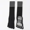 Calcetines de Cinco Dedos para Pantorrilla de Mujer de Primavera y Otoño Calcetines Deportivos Profesionales Antideslizantes Calcetines Altos para Yoga Pilates Calcetines Largos de Dedos Divididos