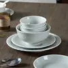 Nuevo Set de Vajilla de Cerámica para Uso Doméstico, Fresco Set de Cuencos y Platos con Relieve, Platos Fáciles de Limpiar, Cuencos Antideslizantes, Cuencos de Cerámica Blanca Pura