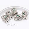 Cuentas de Barril Chapadas en Oro de 18K con Cuentas de Zircón Incrustadas con Diamantes Completos Pulsera de Cuentas de Cristal Accesorios DIY