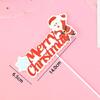Decoración de pastel de cumpleaños Borde navideño Pegamento flexible Enchufe de Papá Noel y alce Bola de mousse Bola de onda Caja portátil