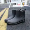 Botas de lluvia de moda transfronterizas para hombre, suela gruesa, resistentes al desgaste, antideslizantes, de goma, impermeables, botas de lluvia para cocina, zapatos de pesca para exteriores para hombre