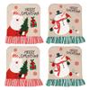 Nuevo Navideño Decorativo Lino Bordado Dibujos Animados Cubre Respaldo de Silla de Navidad Funda para Silla Cojín Decoraciones Cubre Silla de Navidad