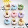 Simulación de donut dulce, accesorios de bricolaje con pegamento de crema, venta al por mayor, accesorios de joyería de resina, materiales hechos a mano