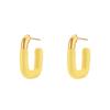 Aretes de Moda Simples Y2K de Venta Caliente Transfronteriza Europea y Americana Joyería Acero Inoxidable Chapado en Oro de 18K Aretes de Gota Media en Forma de U con Aceite para Mujer