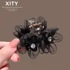 Pinza para el Cabello de Malla Negra con Pedrería de Gama Alta para Mujer, Tamaño Mediano, Modelo Nuevo 2026 para Peinados Semirecogidos en la Parte Trasera de la Cabeza