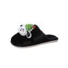 Pantuflas Mao Mao con diseño de perro Parchal de dibujos animados para mujer, pantuflas Baotou antideslizantes de fondo grueso con forro polar, pantuflas cálidas de algodón con diseño de luna