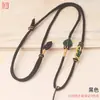 Cordão de Nó em Forma de Folha DIY Pingente de Ágata Jade Corda Penduradora Ajustável Atacado Corda de Pingente Pura Tecida à Mão