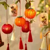Nuevas decoraciones de linternas rojas 2026 para el Día Nacional y el Festival de Medio Otoño, adornos colgantes listos para usar para árboles, linternas de palacio luminosas para decoración