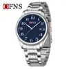 Reloj de Negocios Oufani, Esfera Grande Simple, Reloj de Cuarzo Digital Resistente al Agua 30m, Elegante Reloj de Pareja Luminoso con Calendario Simple