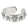 Anillo de Moda de Estrella de Cinco Puntas Plateado Hip-Hop Multifactético Tendencia Anillo de Estrella de Cinco Puntas Venta Directa de Fábrica