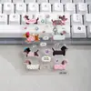 Libro Rojo Pequeño Dachshund Lindo Pegatina de Gel Estilo Coreano Ins de Alta Apariencia Decoración DIY para Funda de Teléfono Móvil, Tablet, Auriculares