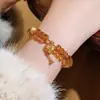 Pulseira com Pingente de Citrino com Contas de Sorte, Elegante e Luxuosa, de Nicho e Exquisita, Pulseira da Moda com Contas Cor de Caramelo para Mulheres