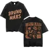 Camiseta Vintage Lavada Unisex Artista de Música Pop Bruno Transfronterizo 230GB Belleza de Marte Asombro
