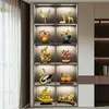 Decorações de Armário de Vinho para TV Estilo Chinês Novo de Ponta Luxo Leve 2025 Novo Sala de Estar Entrada da Casa Presente de Inauguração