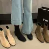 2026 Botas Cortas de Montar Retro de Tacón Grueso Moda Estilo Francés Botines Ajustados al Tobillo Botas Cortas Versátiles para Mujer Otoño e Invierno