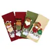 Decorações de Natal transfronteiriças: Capas de juta para garrafas de vinho com cordão e desenhos de Papai Noel, bonecos de neve, renas e ursos