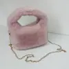 Bolsa de Pelúcia Outono/Inverno 2026 para Mulheres Mini Bolsa Versátil Bolsa Pequena Peluda Bolsa Transversal com Corrente Bolsa de Ombro Grande Capacidade