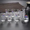 Copo Moutai, copo de vinho pequeno, copo de vidro de cristal, conjunto de decantador de bebida de dose única de 10ml, conjunto de sete peças, branco