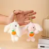 Coelhinho Fofo de Cachecol Pingente Pelúcia Boneca Acessório de Bolsa Chaveiro Boneca de Barraca Brinquedo Adorável e Divertido