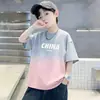 Camiseta de Manga Corta para Niños 2026 Verano Nuevo Estilo Camisetas Finas para Niños Ropa Casual Simple de Algodón Puro para Niños Grandes