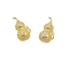 Colgante Antiguo de Calabaza Hueca Esmaltada en Oro Flor de Loto Colgante de Calabaza de la Suerte Accesorio Colgante para Pulsera Collar DIY