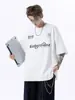 Camiseta cool de manga corta estilo motero, de marca moderna estilo americano, para hombres y mujeres, de verano, de alta costura, con estampado de letras, informal, de media manga