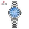 Chenxi chenxi Relógio de casal romano calendário azul rosa branco pulseira de aço à prova d'água luminoso clássico relógio de pulso de quartzo transfronteiriço