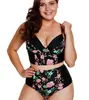 Biquíni Maiô Novo de Tamanho Grande 2024 Europeu e Americano Plus Size Mulher Plus Size Cruzamento de Fronteiras Aliexpress Biquíni Estampado