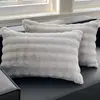Par de Fronhas de Pelúcia de Pelo de Coelho para Inverno, Fronhas Espessadas de Veludo Leite, Enchimentos de Almofada de Fleece Coral, Peça Única
