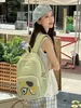 Mochila de Moda de Nuevo Color Combinado Linda Estampado de Dibujos Animados Bolso Escolar para Estudiante Mochila Casual Ligera de Nailon