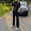 Pantalones acampanados negros de otoño con corte limpio para hombre, estilo americano, con caída, elegantes y ajustados, pantalón de traje de cintura alta