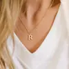Collar con Colgante de Letra Emanco Acero de Titanio No se Desvanece Cadena para Clavícula Cadena de Hueso de Serpiente de Acero Inoxidable Nicho Europeo y Americano para Mujeres