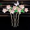 Estilo antigo hanfu cheongsam updo cabelo plugue cocar elegante flor penteado penteado invertido pente estilo tang antigo traje cocar