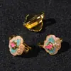 Esmalte Azul Antiguo Esmalte Goteo de Aceite Cloisonné Ruyi Hebilla de Solapa Dinastía Han Accesorios de Florales Accesorios Retro de Alta Gama