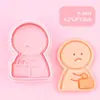 Série de Personagens de Linha Desenho Animado 3D Molde para Biscoito Simulação DIY com Várias Ações, Padrões de Emojis Zangados e Torcendo