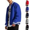 Comércio Exterior Transfronteiriço Outono e Inverno Estilo Americano Jaqueta Baseball Gola Alta e Calça Longa com Lã Roupa de Exterior Casual Masculina Conjunto Esportivo Solto