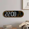 Reloj de Estilo Geométrico Simple, Reloj Decorativo para Sala de Estar y Comedor, Reloj Electrónico LED Multifuncional, Reloj de Dormitorio Gh9009