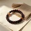 Rosario de palo de rosa de hoja pequeña de 6 mm (108 cuentas) combinado con un brazalete de jade Hetian hecho a mano, adecuado tanto para hombres como para mujeres, al por mayor
