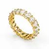 Anillo de Acero de Titanio Moda Versátil Estilo Europeo y Americano Lujo Ligero Exquisito Oval Zircón Círculo Completo Completamente Pavimentado Montaje Cerrado Estilo Pareja Eterna
