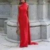 2026 Moda Feminina Europeia e Americana Transfronteiriça Verão Novo Elegante Cor Sólida Ombro a Ombro Vestido com Laço