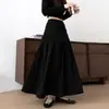 Saia midi de retalhos em renda de malha branca lisa, novo estilo outono feminino, roupas femininas, marca "Radish Uncle"