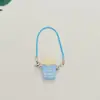 Chaveiro de Desenho Pingente de Pipoca Pingente de Casa de Boneca Fofo Artificial DIY Copo de Água Chaveiro de Mochila Escolar