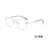 Estilo Universitario Multilado Retro Aleación Marco Completo Lentes Transparentes Marco de Gafas Espejo de Bambú Galvanoplastia al Vacío Antioxidante Gafas Venta al por Mayor