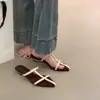 Sandalias de cuña con punta fina estilo francés para mujer, nuevas de verano 2026, versátiles, de suela suave, abiertas, tipo chancla