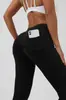 Pantalones de yoga de pierna ancha para mujer con bolsillos traseros, adecuados para deportes, fitness, uso casual, versátiles, modernos, suaves, cómodos, transpirables y elegantes
