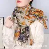 Lenço Floral Elegante da Mamãe 180*90cm Lenço de Seda de Bali Foto de Viagem Forma Côncava Xale Estilo Ocidental