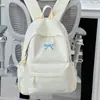 Mochila Pequena Fresca Estilo Coreano 2025 Feminina Fofa com Laço Mochila de Menina Mochila Escolar para Estudante de Ensino Fundamental