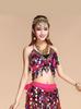 Top de Danza del Vientre Pieza de Gong Sujetador Top Colorido con Lentejuelas Traje de Performance de Danza India Sujetador con Monedas Colgantes de Diamantes de Colores